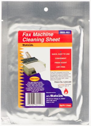 Fax Machine Cleaning Sheet